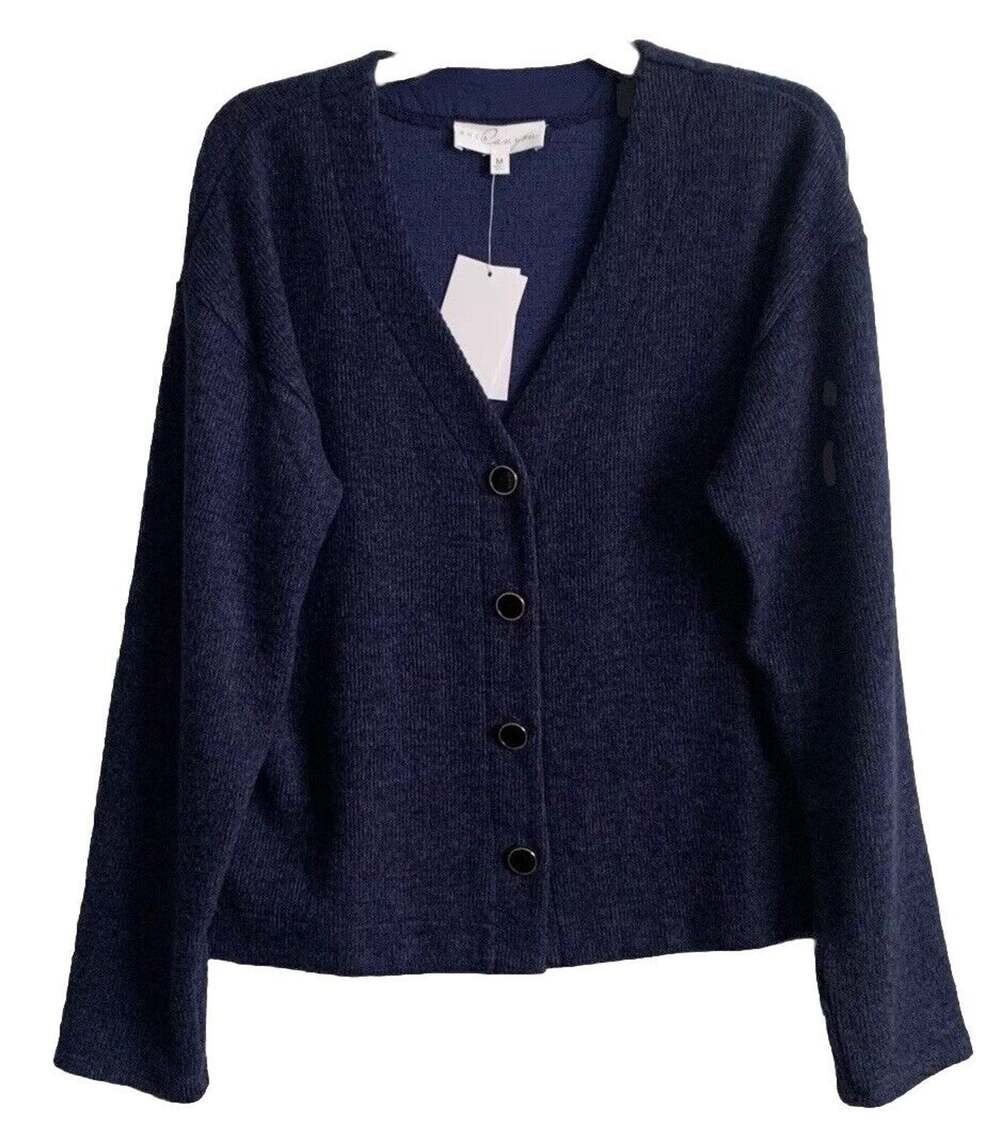 Brea Canyon Women’s Navy Blue Button Cardigan Sweater Soft Cropped Large NWT
